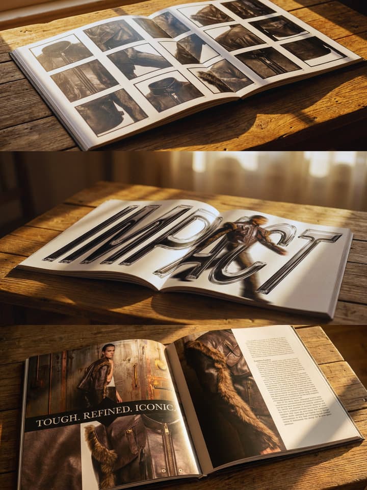 AI-generated fashion lookbook mockup visual for collections