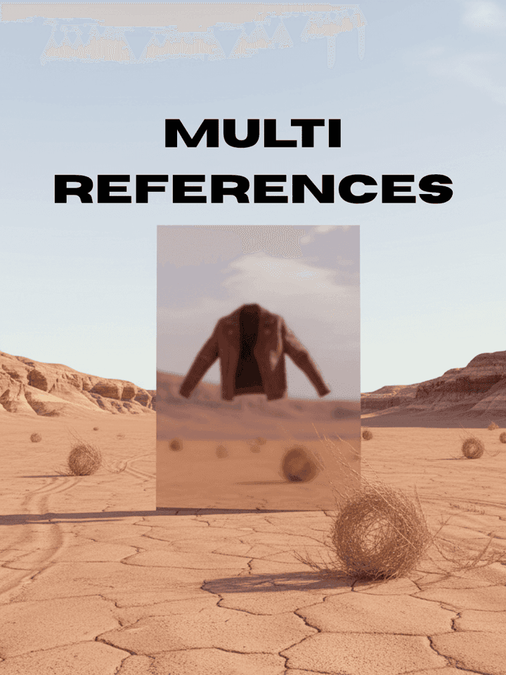 AI multi references workflow example showing combined reference images